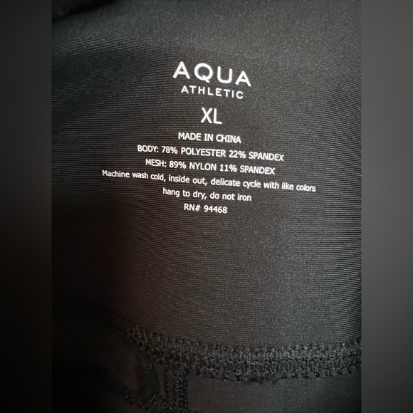 Aqua Athletic Black Leggings with Side Pockets and Mesh Leg Size XS-XL MSRP $68 - Picture 8 of 15